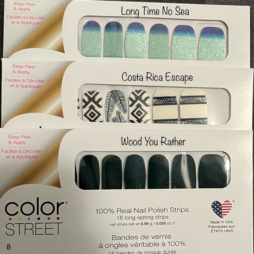 NWT 3 Retired Color Street Nail Polish Strips!